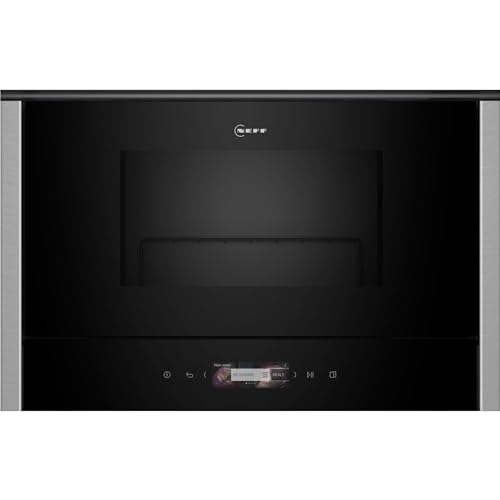 Neff NR4GR31N1, N 70, Horno Microondas Empotrado, Puede Ser Integrado Microondas con Grill 40 x 60cm, Full Táctil Pantalla TFT, Horno/Grill, Easy Clean,Led-Iluminación, Acero Inox
