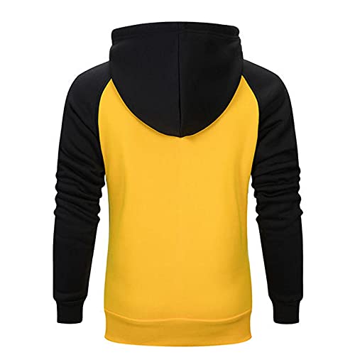 Men's Fashion Hoodies Contrast Raglan Long-Sleeve Blend Fleece Hooded Pullover Novelty Color Block Workout Sweatshirt3