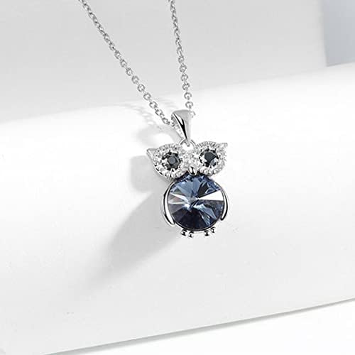 YFN Collana con gufo in argento Sterling con ciondolo a