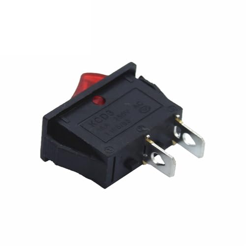 Interruptor basculante KCD3 bicolor con testigo LED de dos posiciones y dos pines para panel eléctrico 3