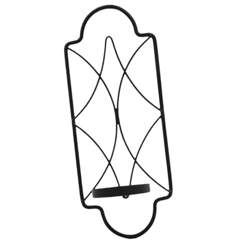 Portavelas de pared de metal negro de 8,9 x 22,8 cm para decoración de interiores