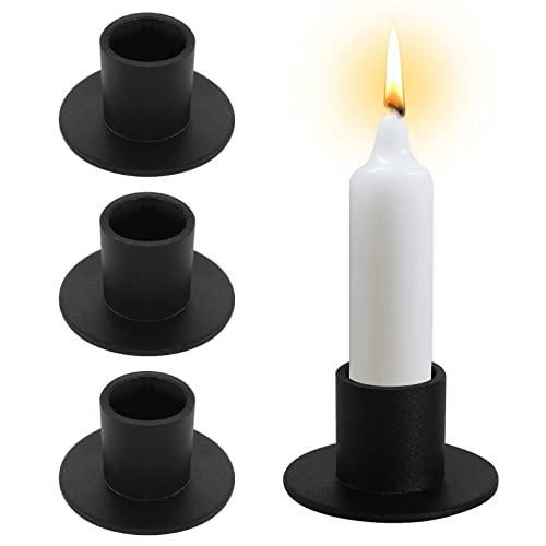 Kerzenständer Schwarz, 4 Stück Retro Kerzenhalter Matt Kerzenhalter,...