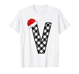 Photo Gallery natale plaid capitale lettera v santa monogramma natale vacanze maglietta Photo Gallery natale plaid capitale lettera v santa monogramma natale vacanze maglietta