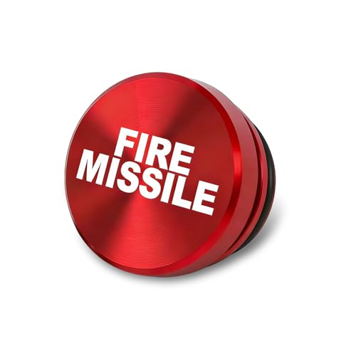 Image of Cigarette Lighter Plug Cover, Eject Button Car Cigarette Lighter, Standard 12 Volt Power Source Aluminum Dustproof Plug Universal Fits Most Vehicles (Red-Fire Missle)