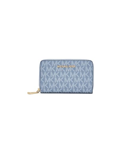 Image of MICHAEL Michael Kors Womens Jet Set Small Zip Around Card Case Chambray 2 One Size One Size