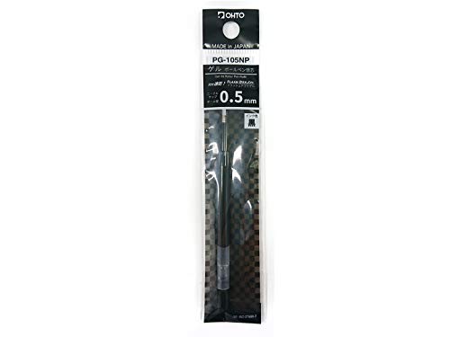 Image of OHTO PG-105NP Combo PACK Flash Dry 0.5mm Blue & Black Gel Pen Refill, Needlepoint Tip, Ultra Quick-Dry Ink for Smooth and Precise Writing. Made in Japan