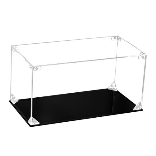 CHILL CASE フィギュアケース UVカット コレクションケース 黒地台 簡単組立 5面クリアビュ アクリルケース ディスプレイケース 堅牢構造 クリーニングクロス付属 (幅30×奥行15×高さ15cm)