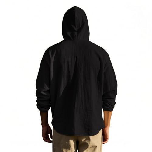 Men Cotton Long Sleeve Button Down Shirt Summer Casual Hawaiian Beach Tops Lightweight Fashion Hoodies4