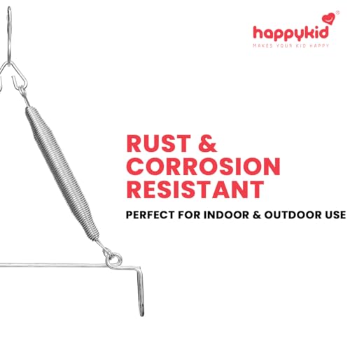 Image of Happykid Baby Cradle Set | Durable Cotton Cloth, Mosquito Net, Spring, Triangle and Window Hanger (Silver, Triangle Hanger)
