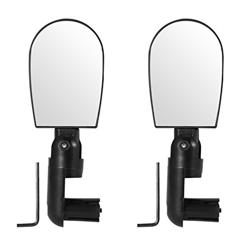 2 stuks Bike achteruitkijkspiegel stuur end gemonteerde, verstelbare Rear View Glass Mirror fietsaccessoires, Black