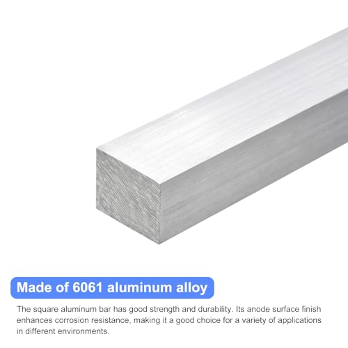 Image of uxcell Square Aluminum Flat Bar, 5 /16 inch Thick 0.4 inch Width 10 inch Length Square Aluminum Bar 6061 Aluminum Flat Plate, 8 x 10 x 254mm T6511 Solid New Mill Stock for Industrial Building