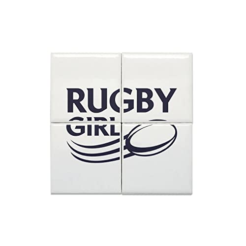 Stade et ballon XV faïence déco rugby féminin cadeau idéal pour joueuse de rugby