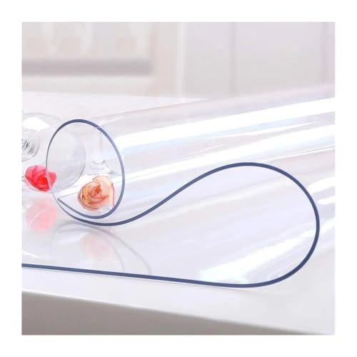 Nappe transparente anti-tache en PVC pour protéger une table en bois