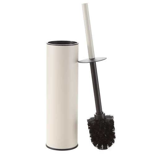 BGL Brosse WC blanche et support, brosses de toilette en acier inoxydable pour salle de bain avec support