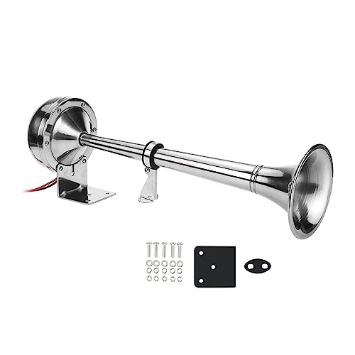 KIMISS Trompetenhorn Aus Edelstahl - Abnehmbares Mundstück Für Boote