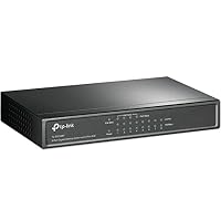 TP-Link TL-SG1008P 8 Port PoE Switch mit 4 PoE+ Ports (64 Watt, IEEE-802.3af/at PoE,lüfterlos, Plug-and-Play, robustes Metallgehäuse) Schwarz – Ansicht 2