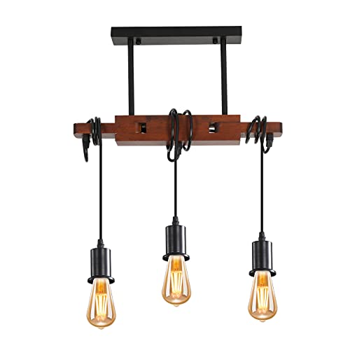 YNDD Lampadario Cucina Vintage Nero e Oro, Lampada a Sospensione Retrò E27 Altezza Regolabile