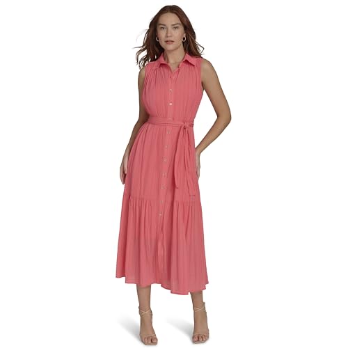 Image of Tommy Hilfiger Women's Sleeveless Midi Shirt Dress