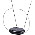 Philips Rabbit Ears Black Indoor TV Antenna, Dipoles and Circular Loop, Tabletop, Digital, Smart TV Compatible, HDTV, 4K 1080P VHF UHF, 5Ft Coaxial Cable, SDV8201B/27