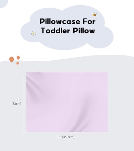 Image of Deep Dream 100% Cotton Toddler Pillowcases Set of 2, 13x18 Inches Fits Baby Pillow Sized 12x16, 13x18, 600 Thread Count Cotton Small Travel Kids Pillow Case Covers with Envelope Closure, Lavender