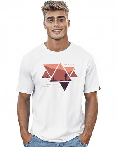 Image of Bewakoof Men's Printed 100% Cotton T-Shirt - Regular Fit, Round Neck, Half Sleeves