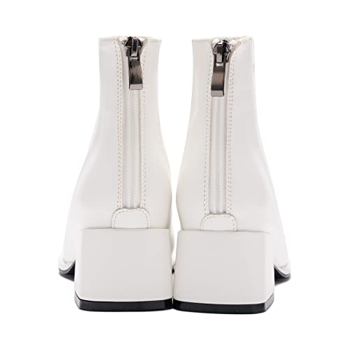 Women's Fashion Ankle Boots Chunky Low Block Heel Booties Back Zipper Fall Short Boots Shoes4