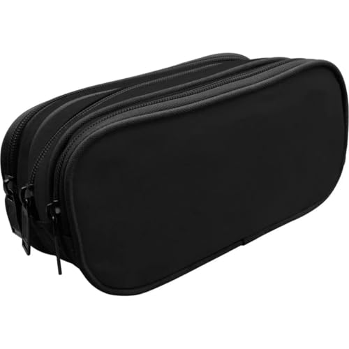 Estojo Escolar Triplo Poliester Liso Preto Yepp EST12021P