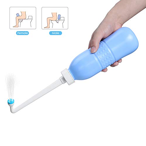 Tragbarer Bidet-Sprüher, 650 ml, tragbar, Reise-WC, Hand-WC-Reiniger, Outdoor-Camping, etc. Blau