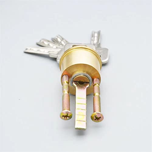 Noyau de serrure de porte extérieure en cuivre 35-45mm avec clé croissant - 6