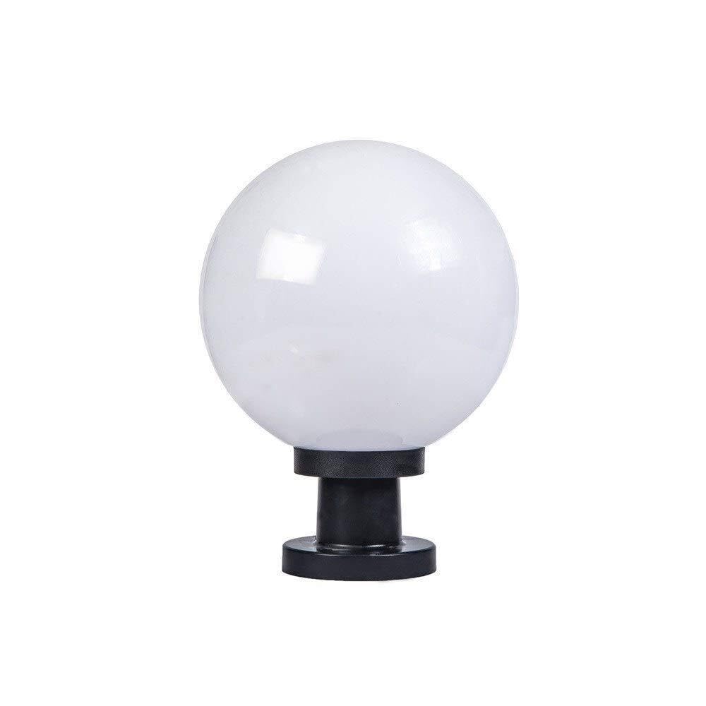 QUSYZD E27 Modern White Outdoor Ip55 Rainproof Globe Column Light Lantern Acrylic Waterproof Pillar Post Lamps Ball Courtyard Patio Villa Gate Street Lighting Engineering,Dia 20cm