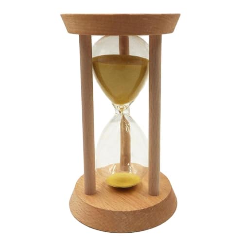 Zambuph Stylish Metal Sandglass Hourglass Sand Clock Timers for Precise Timing Wooden Gift, Yellow, 20 Mins