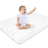 GKEVER Pack and Play Mattress, 38 x 26 High Resilience Memory Foam Baby Mattress for Pack N Play, Breathable Dual Sided Pack N Play Mattresses Pad for Baby and Toddlers, Removable & Washable Cover