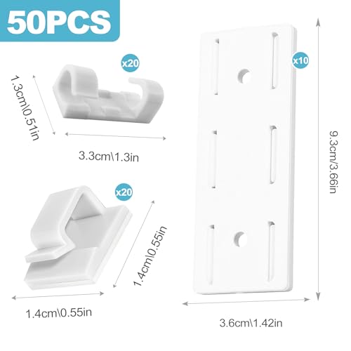 CoguZed Set de 10 Piezas Organizadores Adhesivos para Regleta de Energía con 40 Clips para Cables - Organizador para Protector contra Sobretensiones y Extensión para Oficina y Hogar miniatura 2