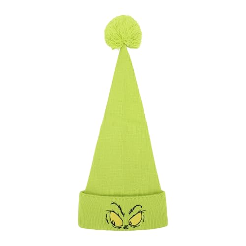 Bonnet de Père Noël Grinch tricoté vert Bioworld en taille unique pour adulte