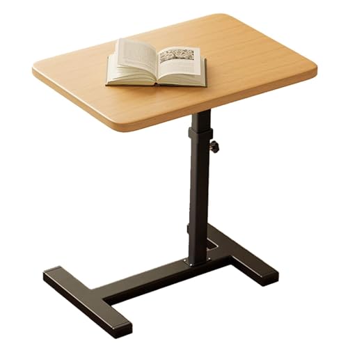 Overbed Table with Hidden Wheels & Liftable Top, Adjustable Height 66-106cm, Movable Foldable Bedside Desk for Hospital, Bedroom, Sofa