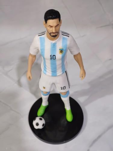 Image of Awestuffs Messi Argentina Action Figure | 20 cm PVC Collectible Football Figurine with Ball & Stand | Iconic Soccer Football Star | Premium Desk Decor Statue for Fans, Kids, Gifts & Sports Collectors