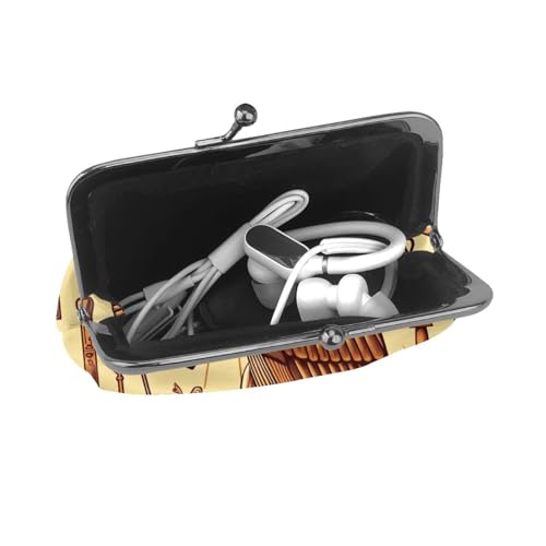 Pu Leather Buckle Coin Purse Ancient-Egyptian-Ankh-God Girls Kiss-Lock Change Purse Wallets4