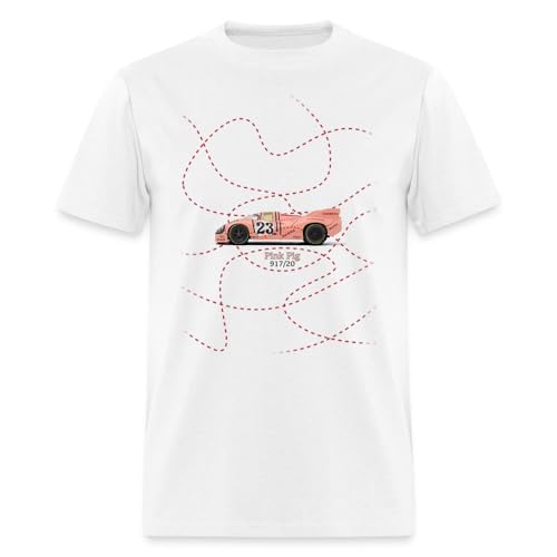 1971 Le Mans 917/20 Pink Pig Racing White T-Shirt (Large)