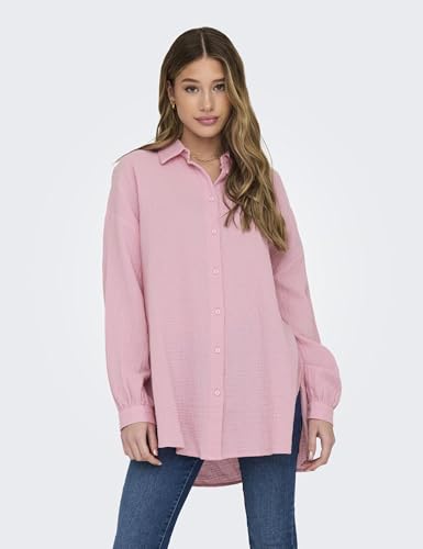 ONLY Damen ONLTHYRA Oversized Shirt NOOS WVN 15267998 ,Begonia Pink ,L – Ansicht 2