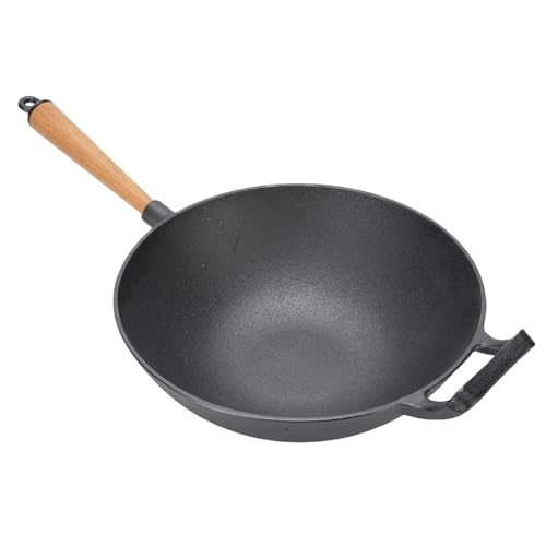 Wok de Hierro Fundido con Mango de Madera miniatura 1
