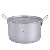 Boundless Voyage チタン 鍋 キャンプクッカーポット 蓋付き 折りたたみハンドル 大容量 超軽量 キャップ コッヘル アウトドア鍋 調理器具 バーベキュー アウトドア キャンプ用品 登山 クッカー ソロセット 収納袋付き (2400ml チタン 鍋)Ti2108C