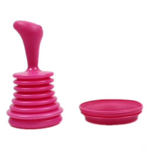 Abflussreiniger aus PP-Material für Toilette und Waschbecken, leistungsstarkes Blasebalg-Rohr-Entstopfungsgerät, manueller Luftdruck-Abflussreiniger für Küche, Bad, Dusche (Rosarot)