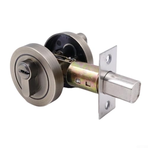 Pumixiy Invisible Door Lock with Key Zinc Alloy Concealed Single Sided Auxiliary Lock for Internal Doors Anti Theft Security Lock for Home Bedroom Plus(Green Bronze)