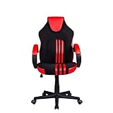 Cadeira Gamer Pelegrin PEL-3005 Tecido Preto Couro PU Vermelho