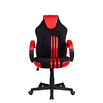 Cadeira Gamer Pelegrin PEL-3005 Tecido Preto Couro PU Vermelho