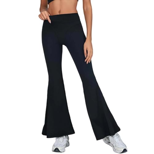 DUHENWU Flared Leggings Mujer Cintura Alta Pantalones de Deporte Bootcut Mallas Deportivas Elásticas Pantalones Deportivos Anchos Pantalones de Control de Vientre Joggers Pantalones de Jazz Elegantes