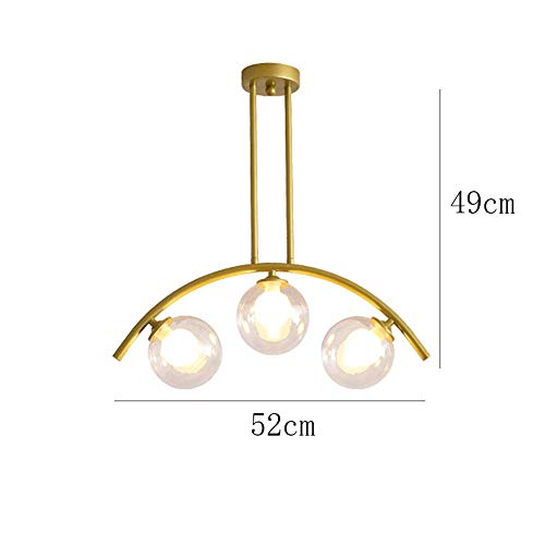 Candelabro 8 luces de techo dorado Sputnik de 3 luces con cubierta transparente 5