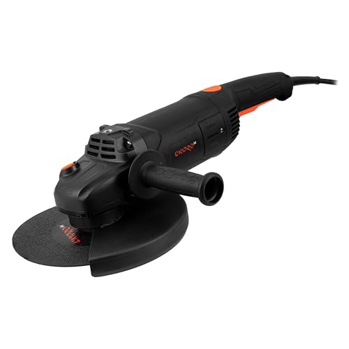 Dnipro-M Amoladora Angular 2400W 230 mm (Radial Grande), 6500 rpm, Rosca M14, Mango Giratorio 5 Posiciones, Arranque Suave, Antirreinicio, Uso Intensivo en Metal Piedra Hormigón. GL-240