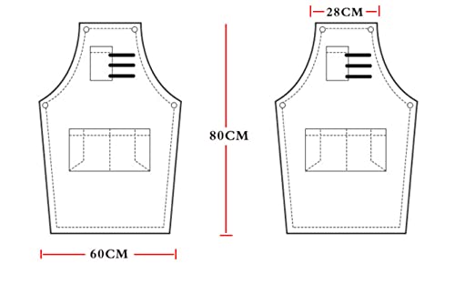 KUKUALE Delantales para Mujer Hombre con Bolsillos Delantal Restaurante Asado Barista Leche Tienda de té Correa de… - Imagen 7
