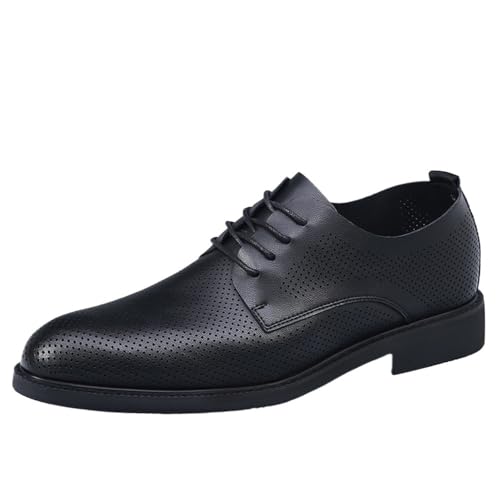 Men's Genuine Leather Oxford Shoes British Style Korean Fashion Breathable Dress Shoes Business Casual Soft Sole Comfortable Wedding Footwear